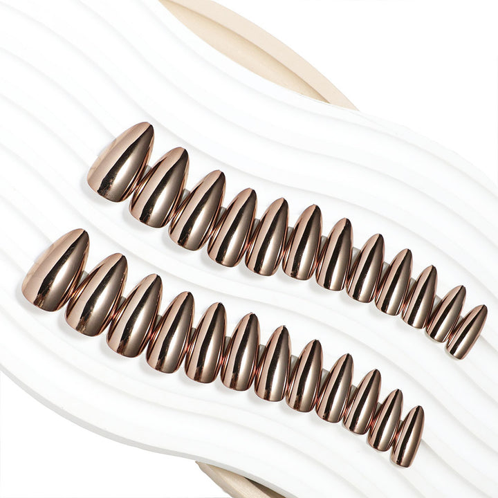 Metallic Stiletto Press-On Nails Bowlift