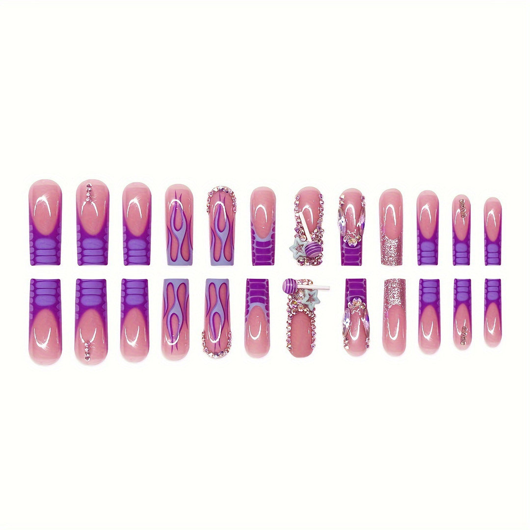 Artistic Long Nail Art Extensions Bowlift