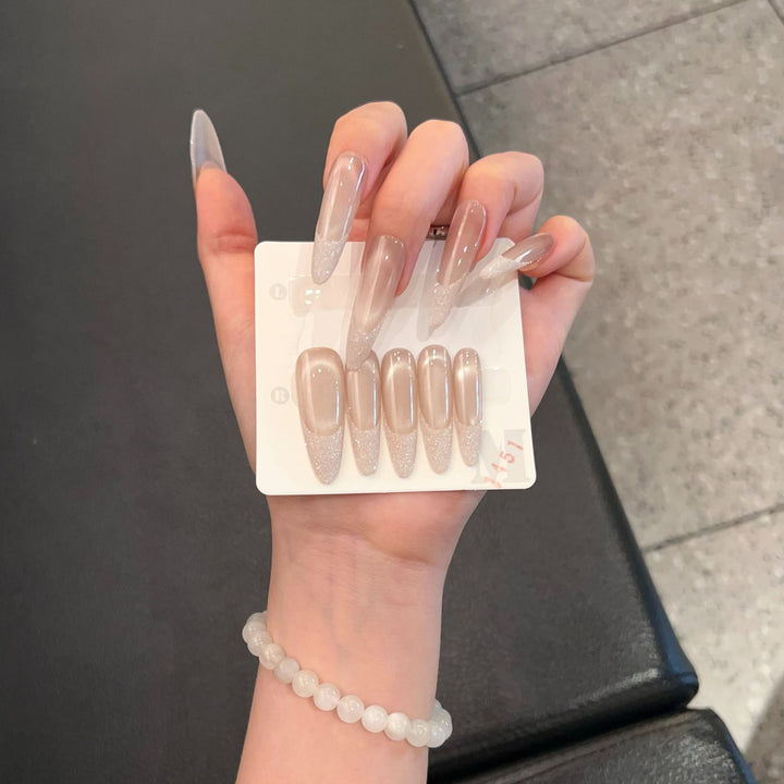 Artistic Stiletto Press-On Nail Set with Charming Patterns Bowlift