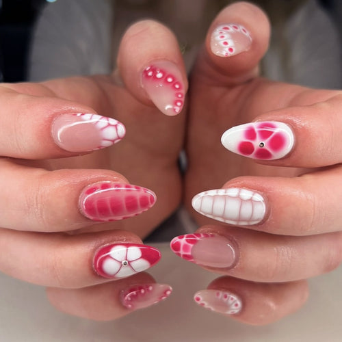 Artistically designed nail extensions in modern design Bowlift