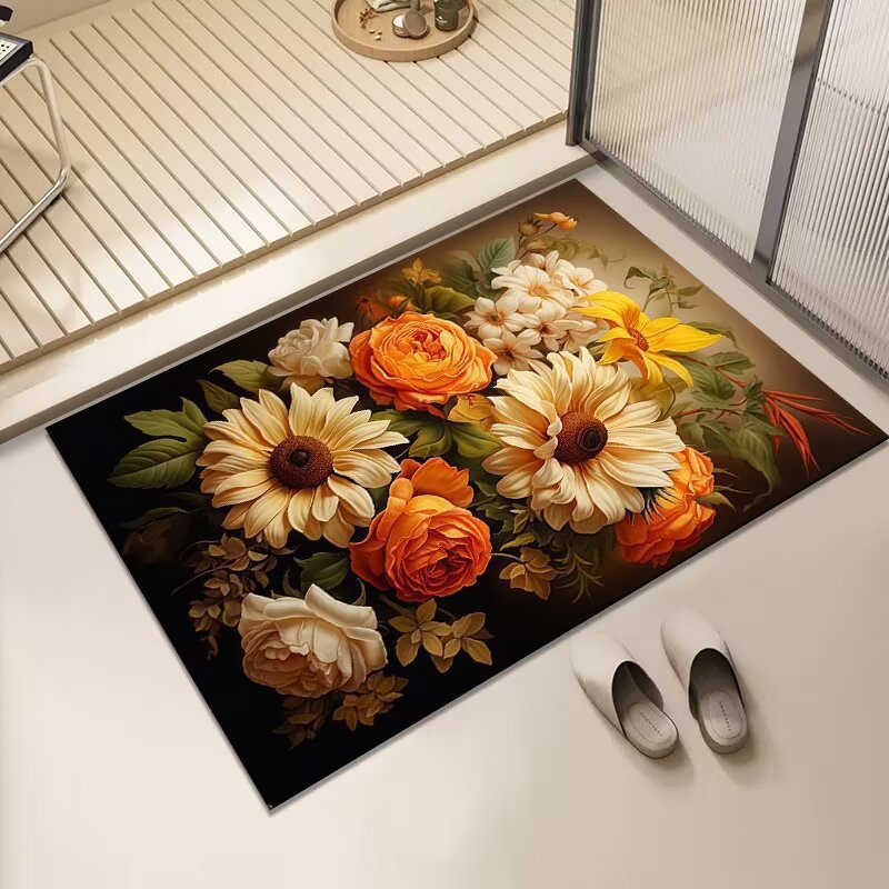 Floral Print Area Mat Bowlift