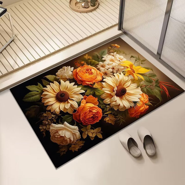 Floral Print Area Mat Bowlift