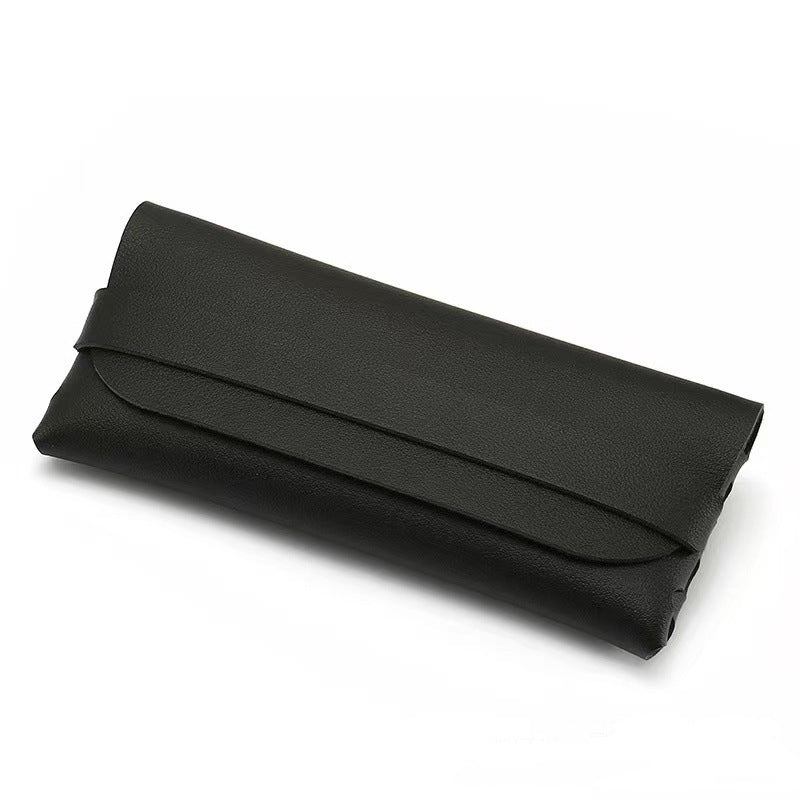 Soft PU Leather Sunglasses Roll-Up Case with Snap Strap Bowlift
