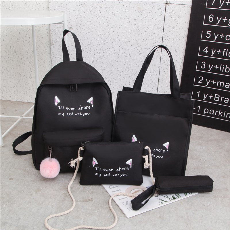 Cute Character Multi-Piece Backpack Set Bowlift