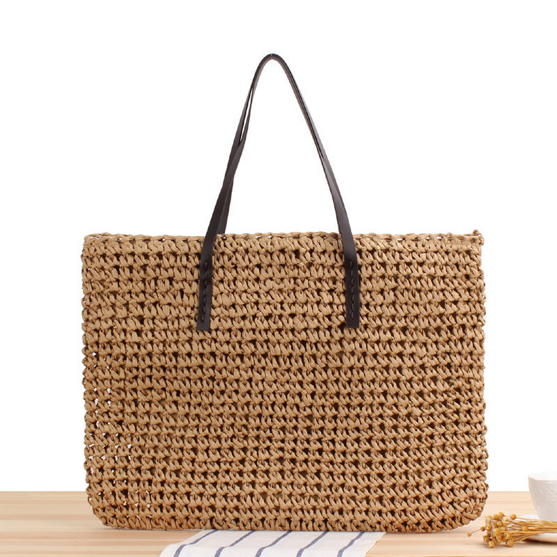 Handbag Made from Handwoven Natural Material with Sturdy Handles Bowlift