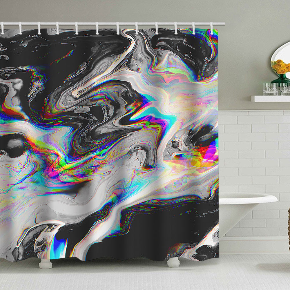 Artistic Marble Design Shower Curtain Bowlift