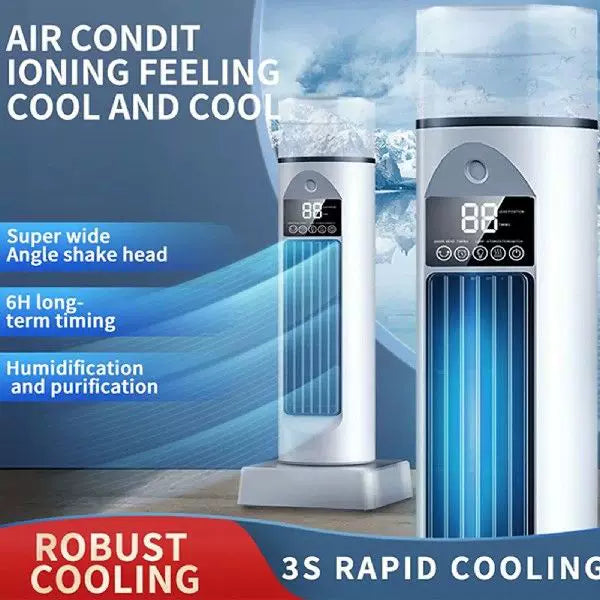 Unisex One Size compact vertical personal vaporizer air cooler with digital display removable water tank adjustable slats USB powered Bowlift