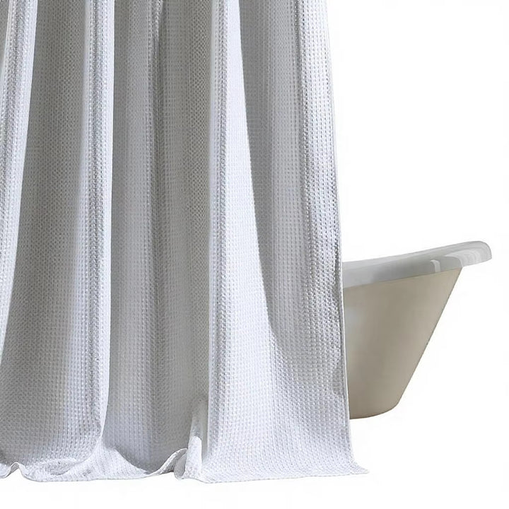 Textured Waffle Shower Curtain Bowlift
