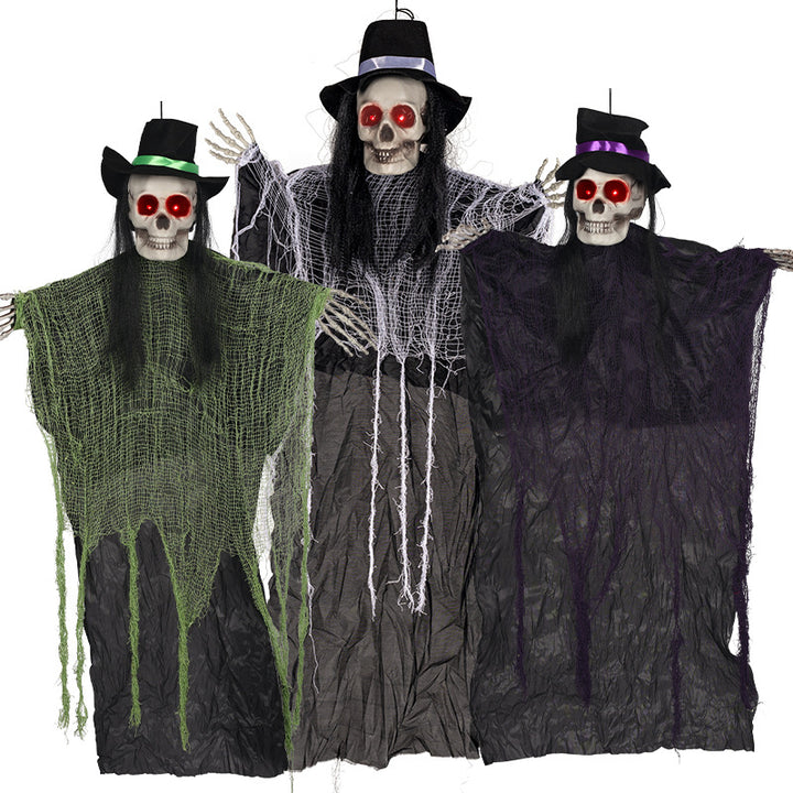 Animated Witch Skeleton Decoration Bowlift