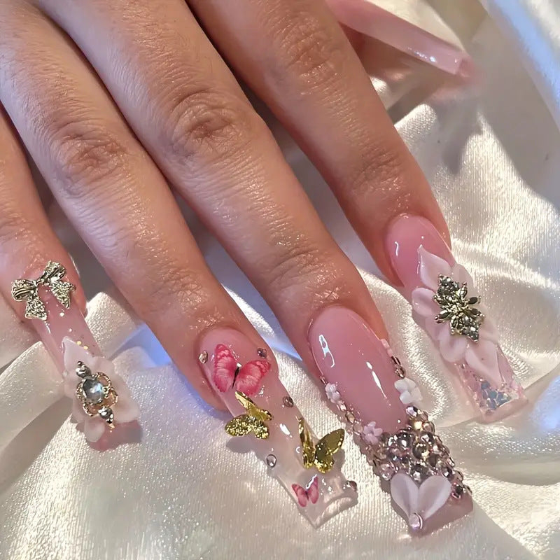 Floral-Inspired Acrylic Nail Art Bowlift