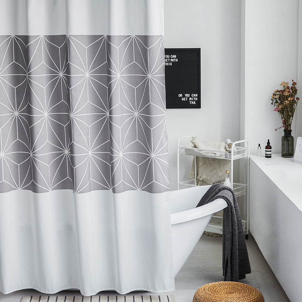Modern Geometric Pattern Shower Curtain Bowlift
