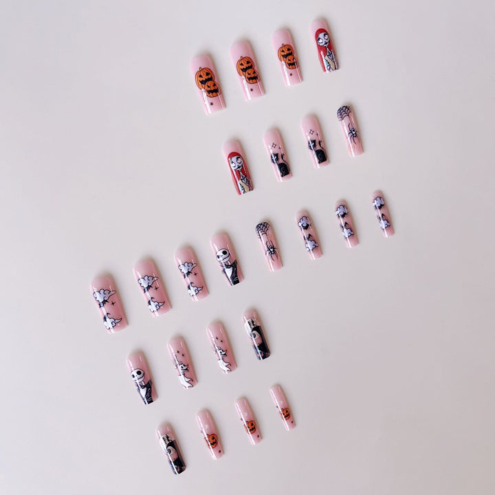 Acrylic nail set with Halloween motifs and creative 3D decorations Bowlift