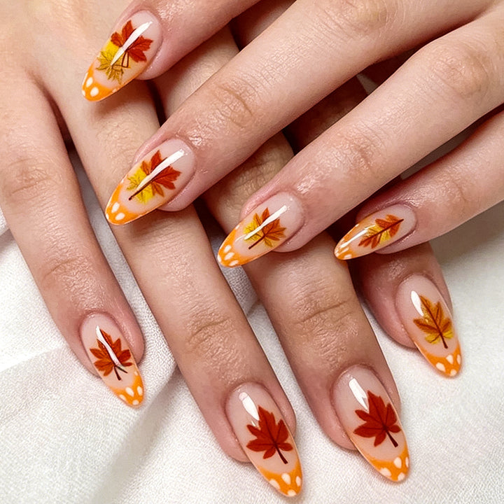 Autumn-Themed Gel Nail Extensions Bowlift