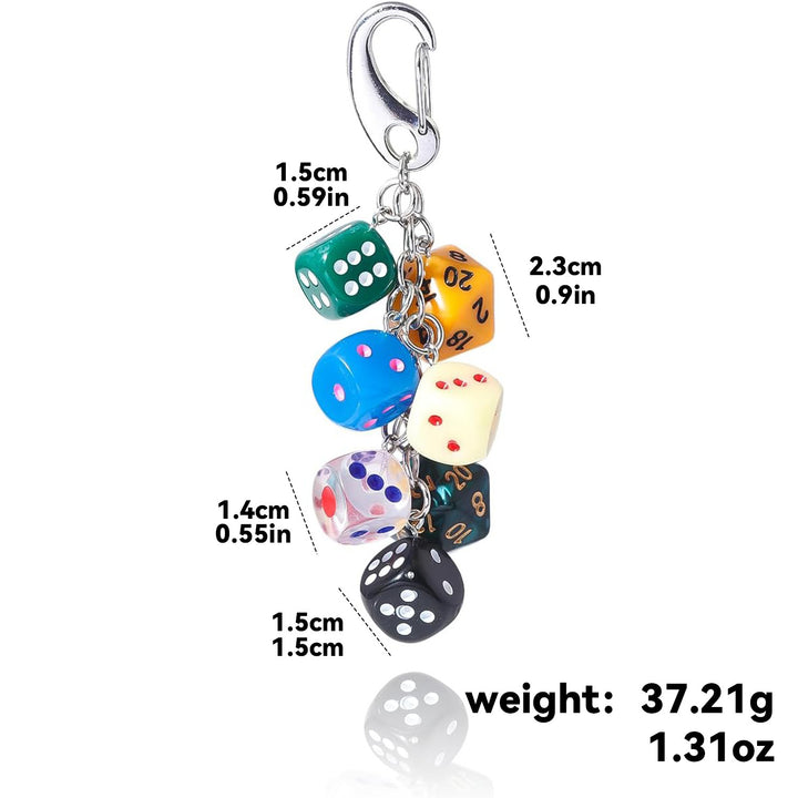 Keychain with Colorful Dice Bowlift