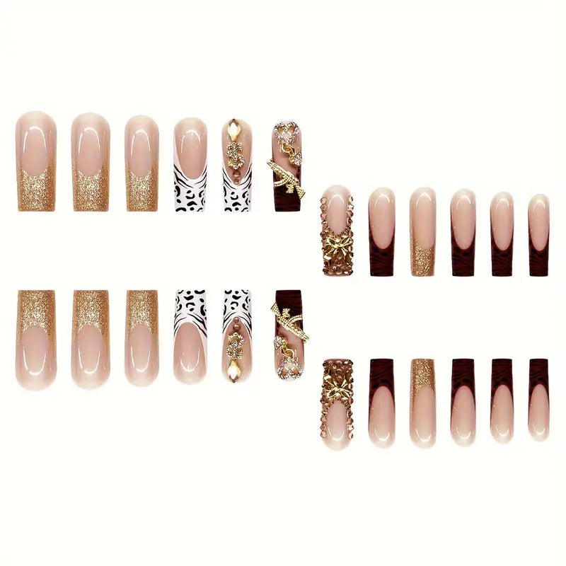 Luxury Themed Press-On Nail Art Bowlift