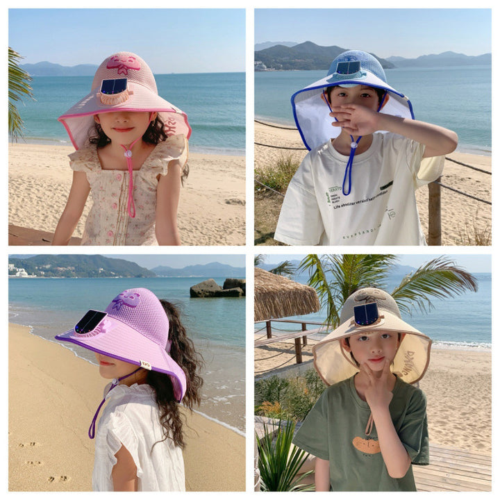 Ssun hat with solar mini fan, UV protection and wide neck protection Bowlift