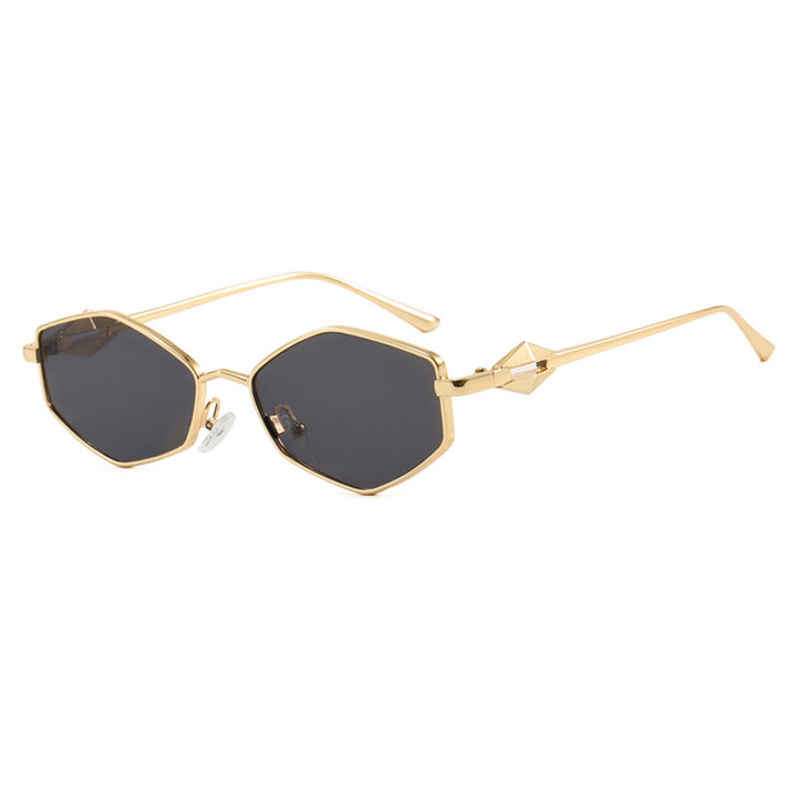 Women's geometric sunglasses with protective UV filter and high-end metal frame Bowlift