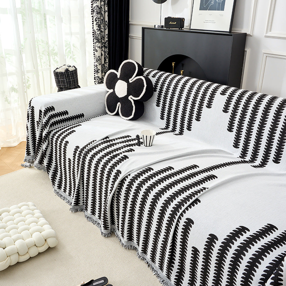 Cozy Decorative Fringe Sofa Throw Blanket