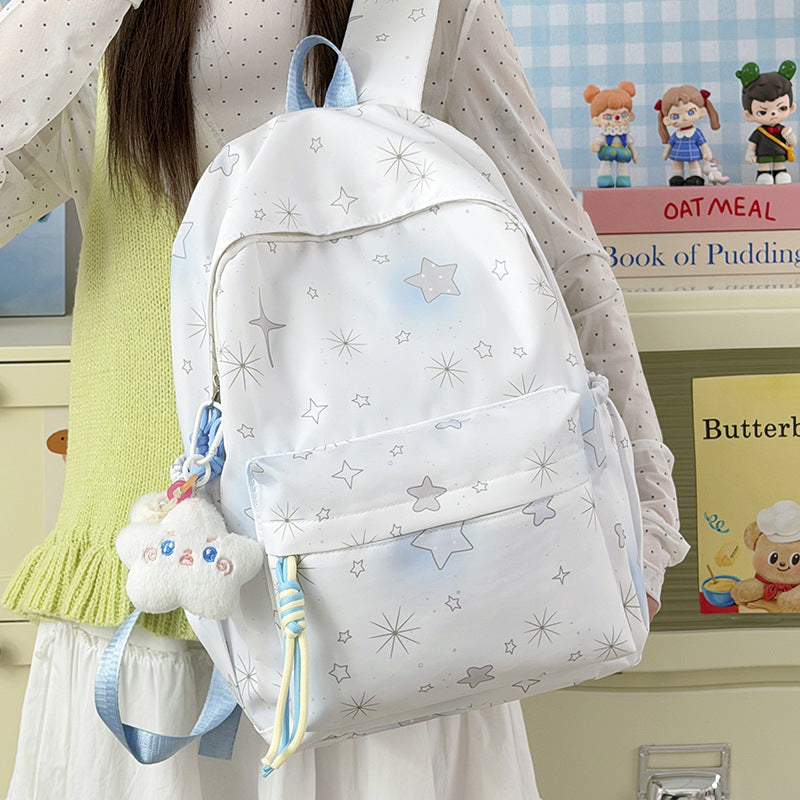 Starry Print Backpack Bowlift