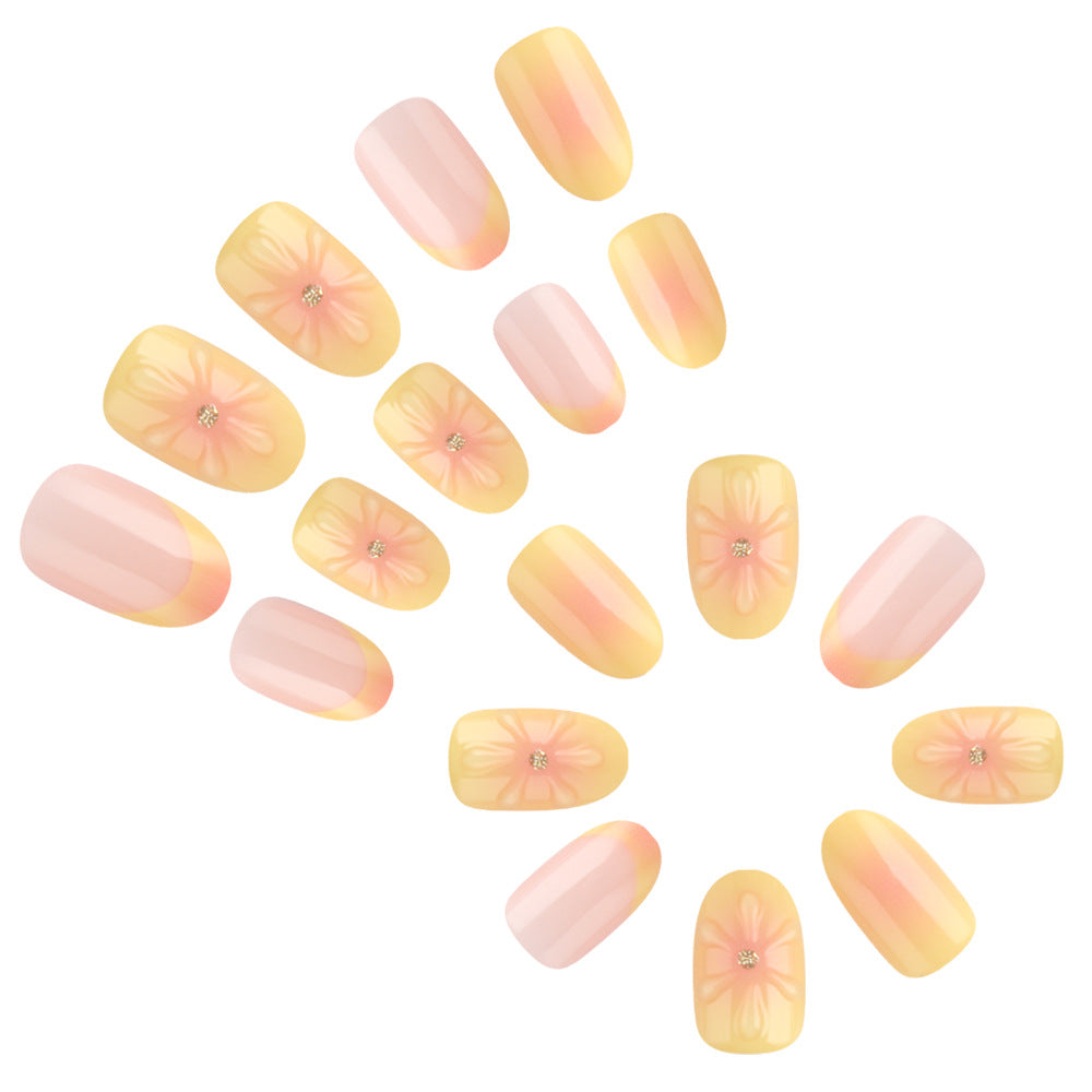 Floral Accent Press-On Nails Bowlift