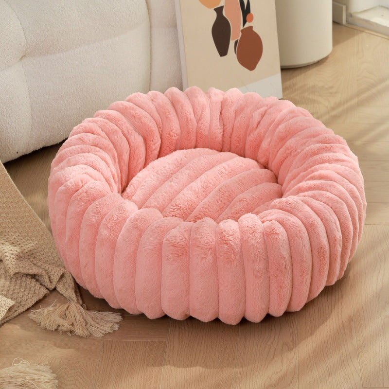 Women Round Cuddle Bed with High Edges Bowlift