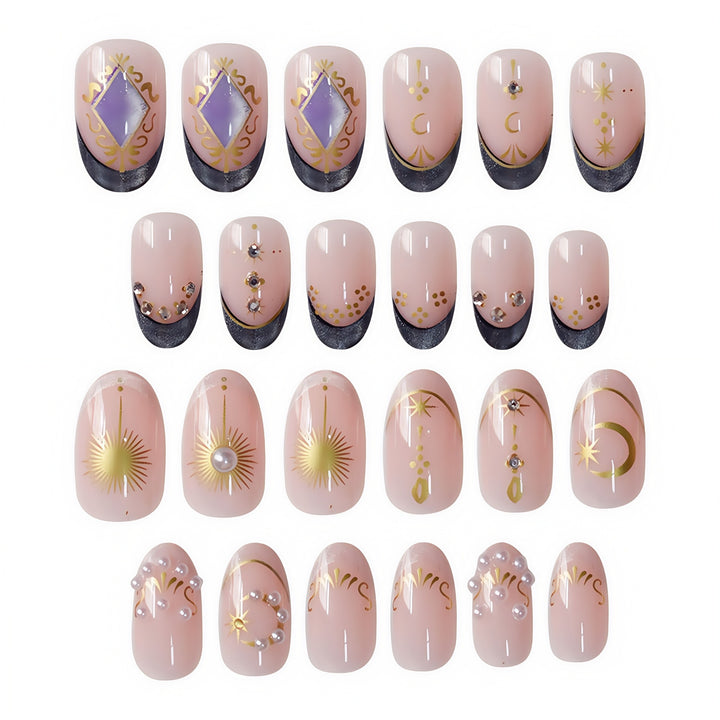 Celestial-Inspired Decorative Nail Art Bowlift
