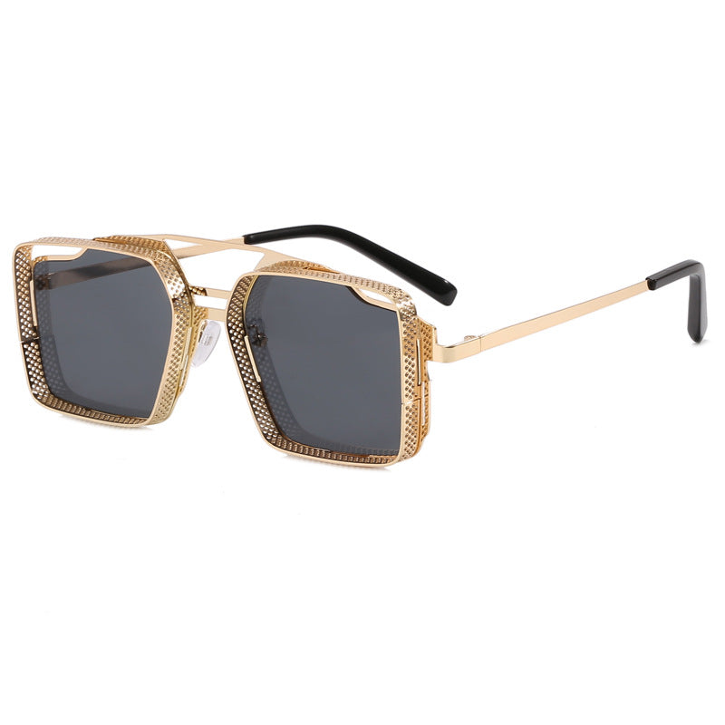 Women's square glasses with perforated, modern frame Bowlift