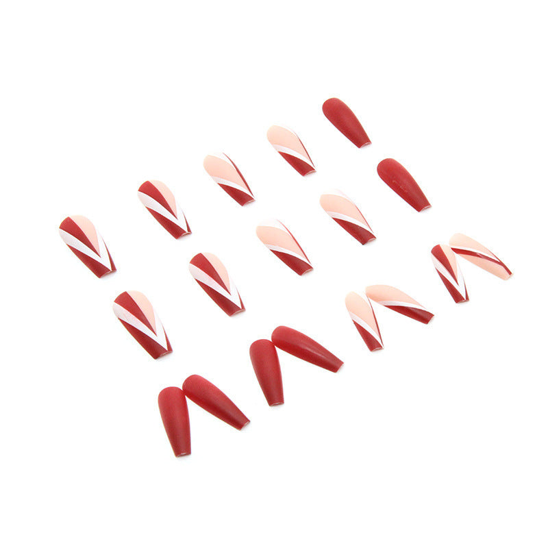 Artificial nails with matte finish and modern design elements Bowlift