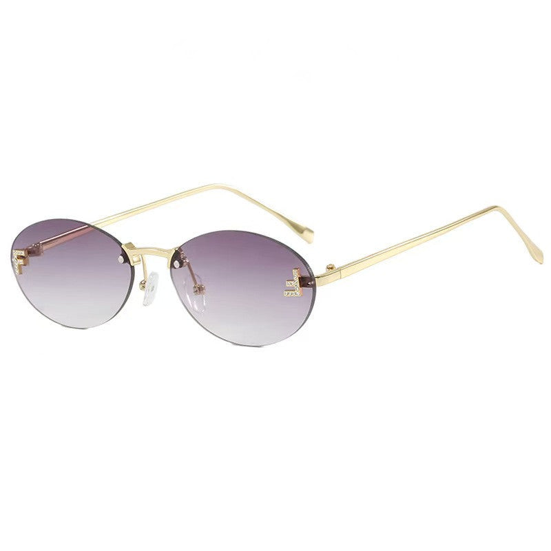 Sleek Metal Oval Sunglasses Bowlift