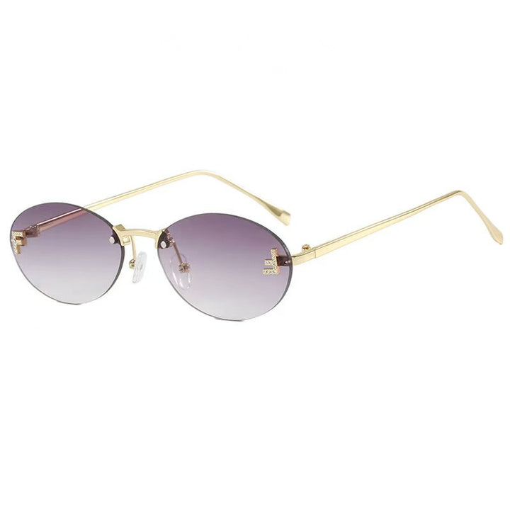 Sleek Metal Oval Sunglasses Bowlift