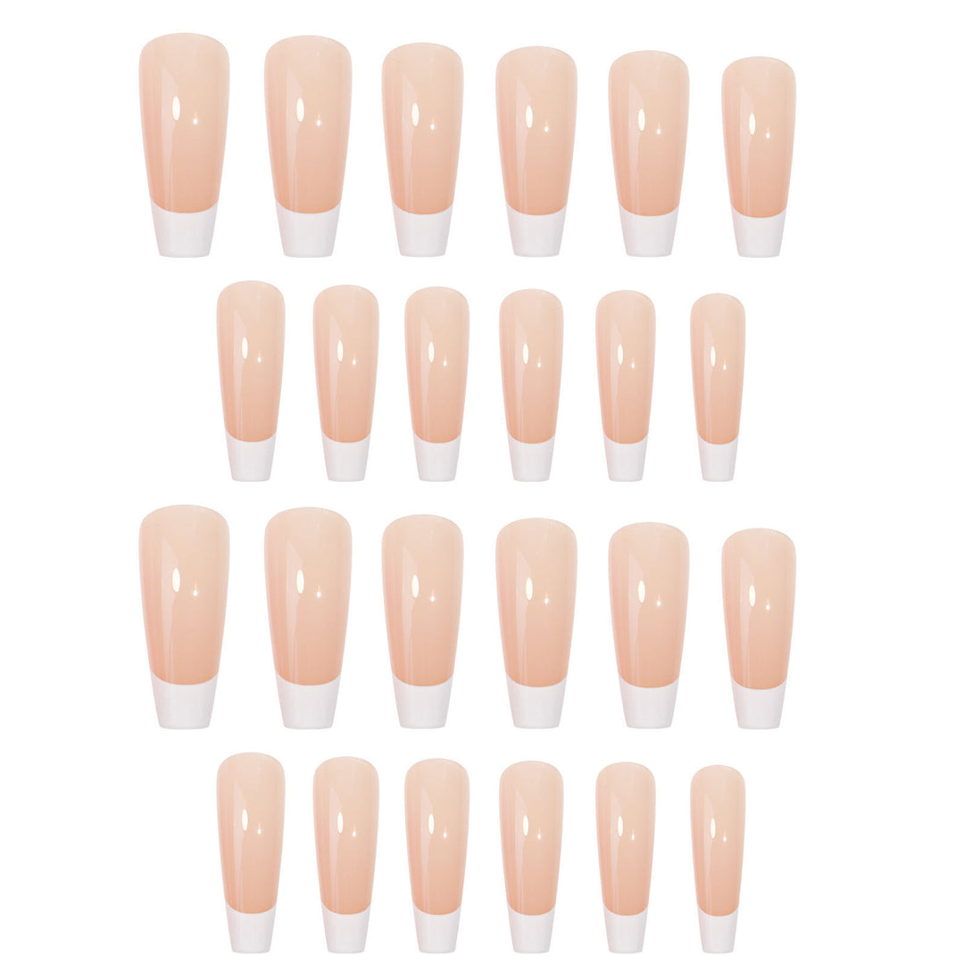Acrylic nail set with elegant French design and high-gloss finish Bowlift