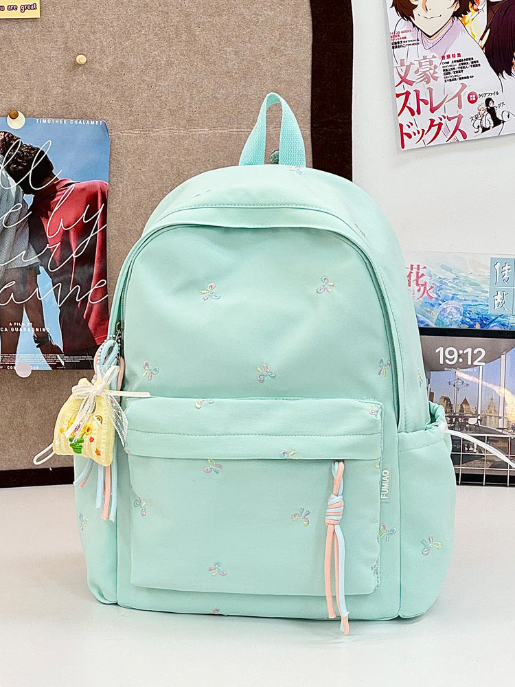 Charming Embroidered School Backpack