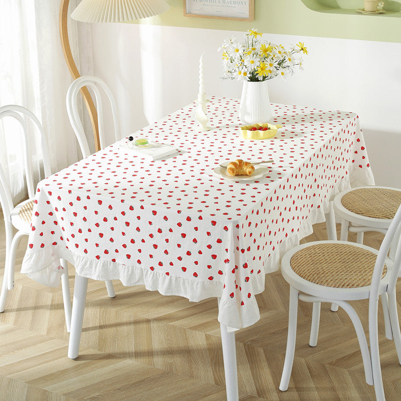 Playful Strawberry Pattern Tablecloth