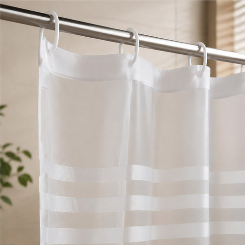 Waterproof Stripe Shower Curtain Bowlift