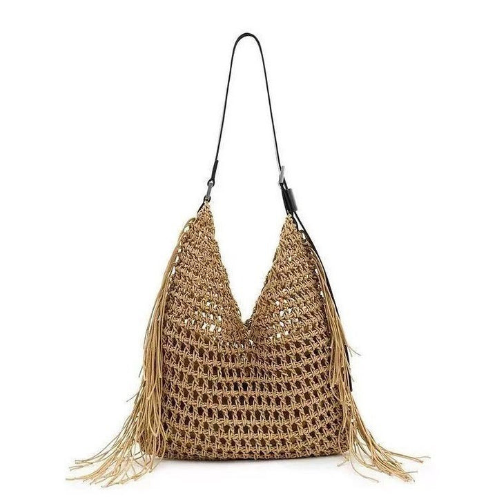 Macrame Hobo Bag with Fringes and Robust Design Bowlift