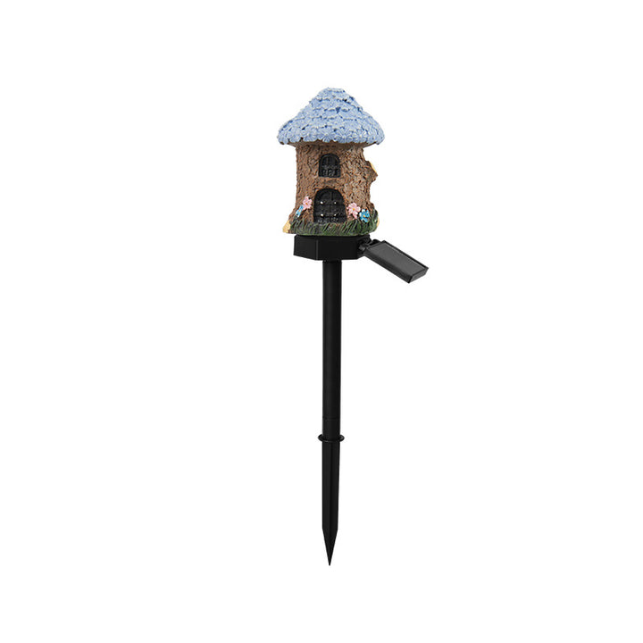 Whimsical Solar-Powered LED Fairy House Garden Stake Bowlift