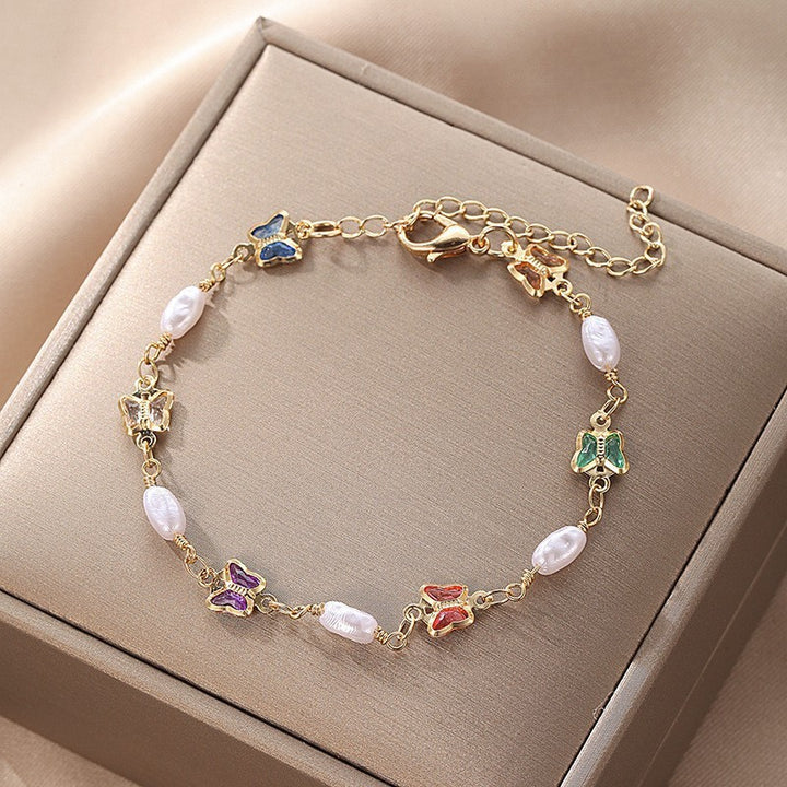 Butterfly and Daisy Charm Anklet Bowlift