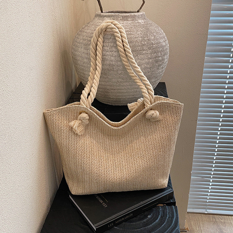 Chic Handwoven Beach Tote Bag Bowlift