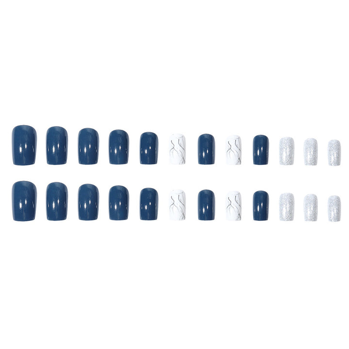 Elegant Marble-Themed Press-On Nails Bowlift