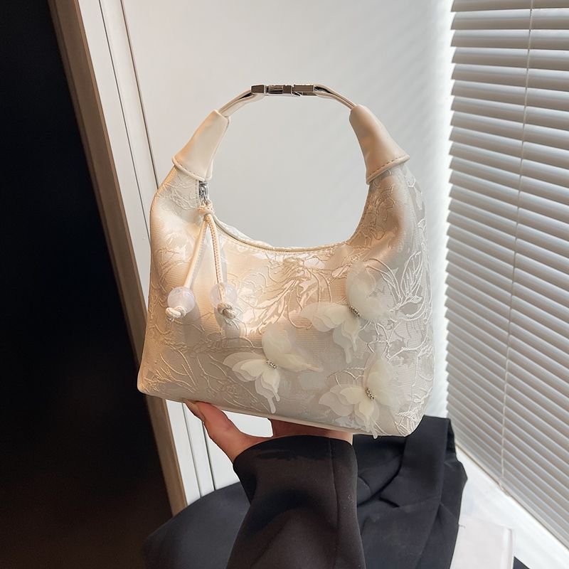 Floral Embellished Hobo Bag Bowlift