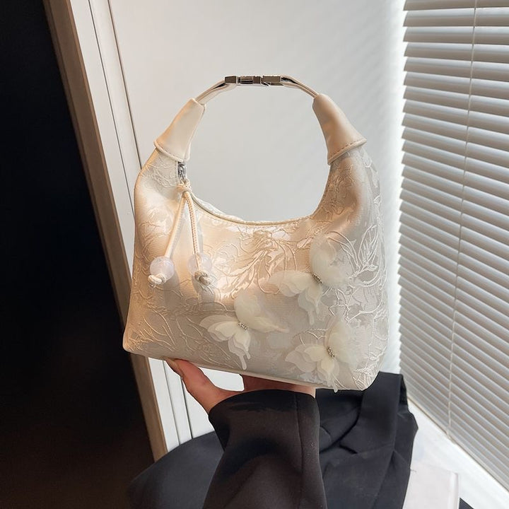 Floral Embellished Hobo Bag Bowlift