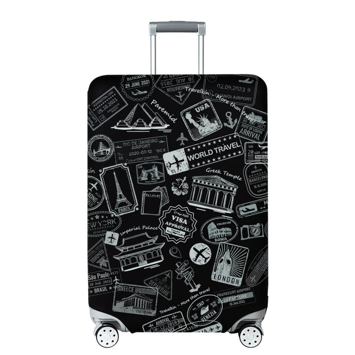 Unisex Hard Shell Travel Suitcase with Creative Travel Motif Bowlift