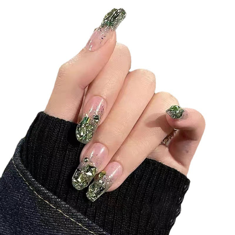 Glittering artificial nails in modern design Bowlift