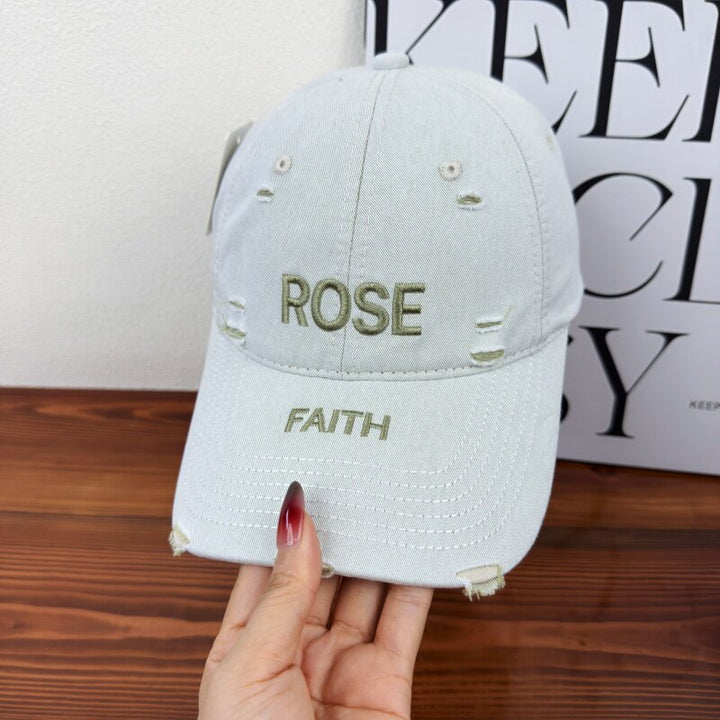 Women's Distressed Graphic Adjustable Cap Bowlift
