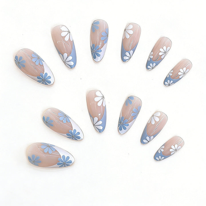 Floral Design Press-On Nail Set Bowlift