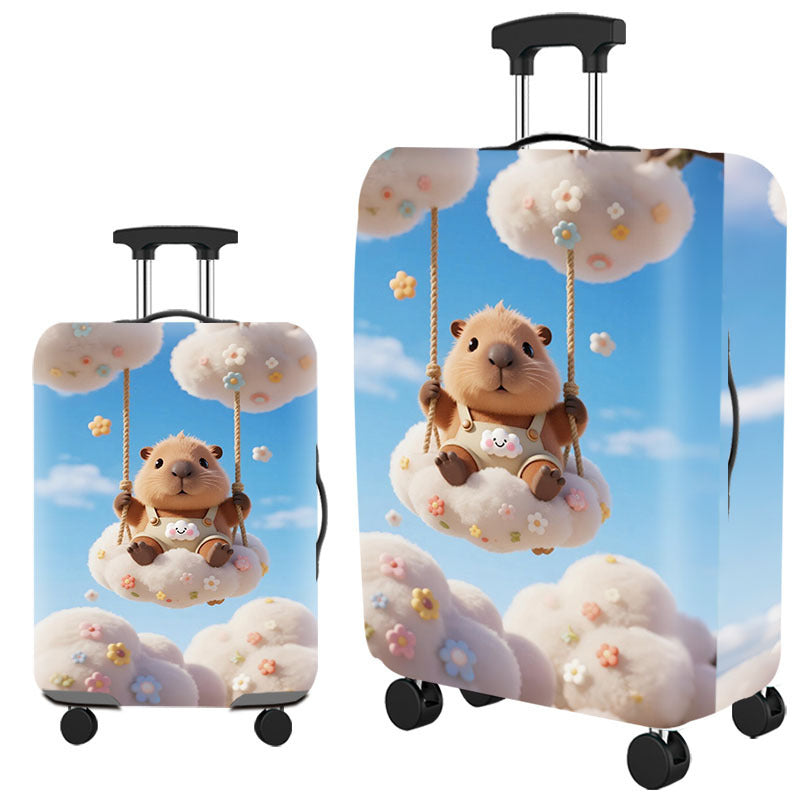 Tropical Leaf Print Hard Shell Luggage Bowlift