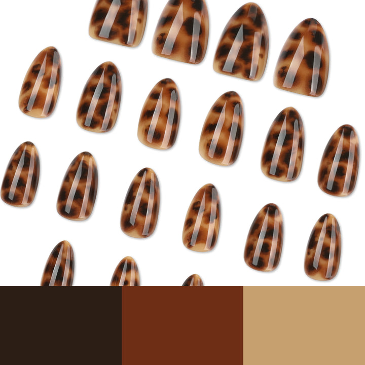 Artificial nail extensions in modern leopard pattern Bowlift