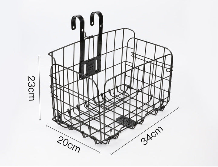 foldable steel wire rear bike cargo basket with adjustable quick-release hooks Bowlift