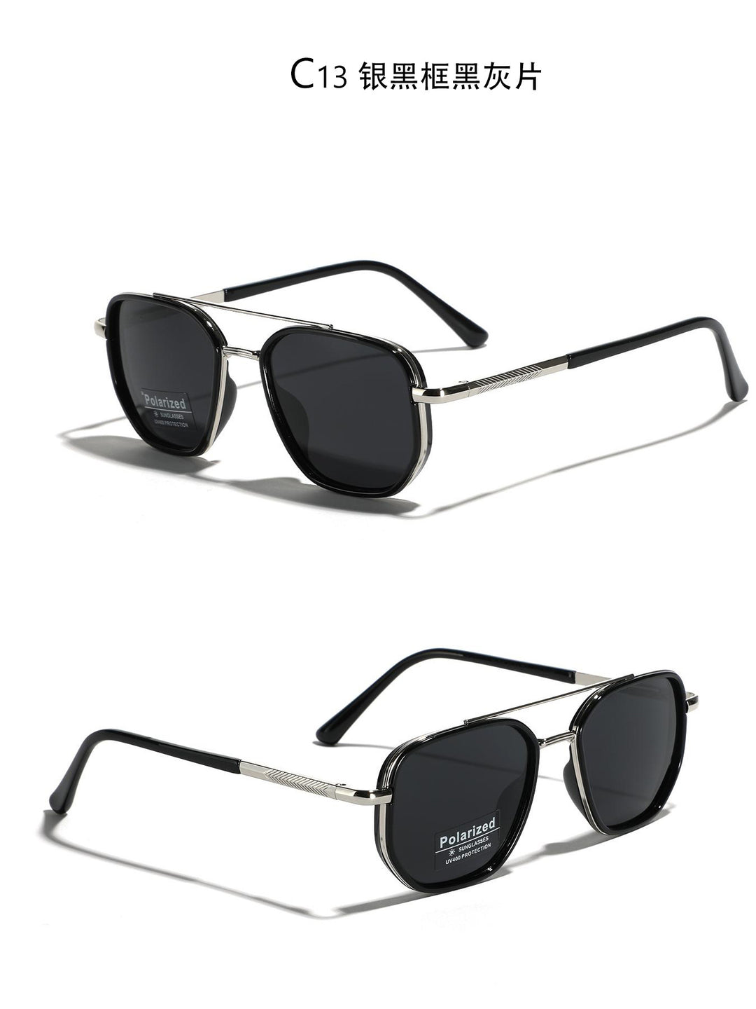 Women's Square Sunglasses with Polarized Lenses and Elegant Metal Frame Bowlift