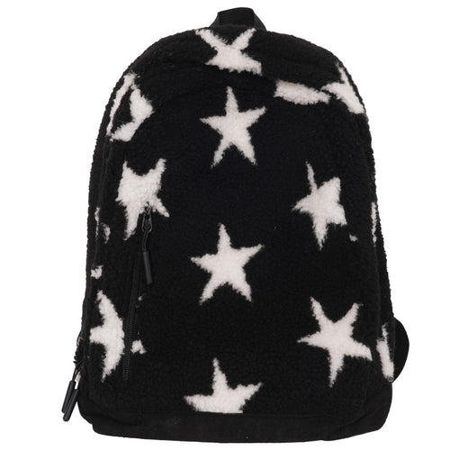 Cozy Fleece Star Print School Backpack Bowlift